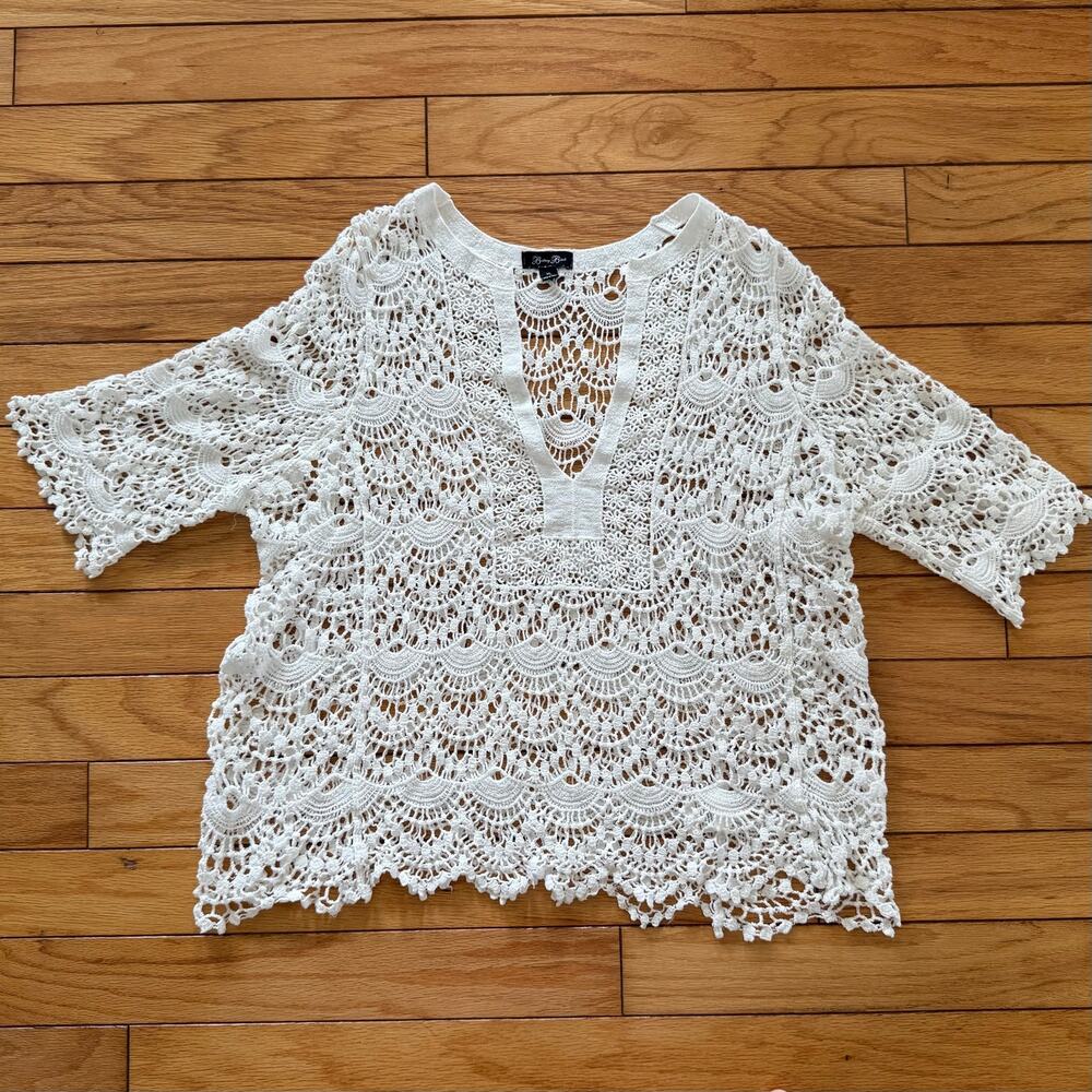 Brittany Blake 100% Cotton Crochet Knit Top / Cover-Up (Size XL)